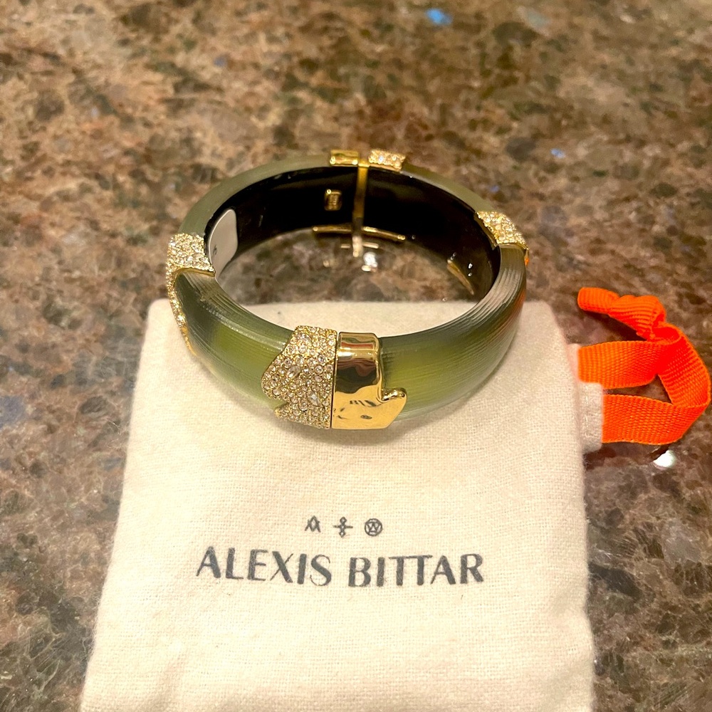 ALEXIS BITTAR • NEW Lucite Hinged Segment Roxbury Muse Bangle Bracelet